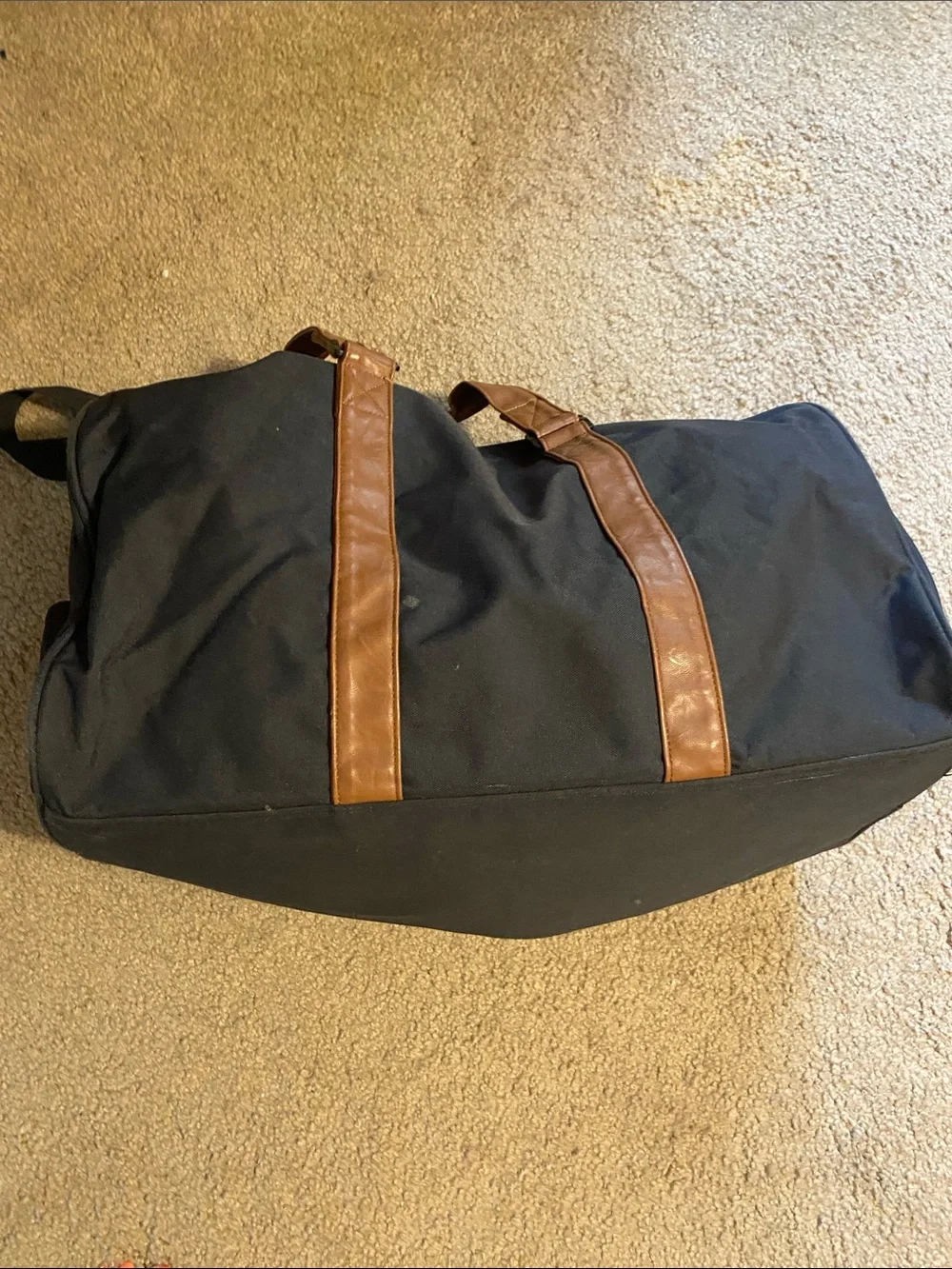 Herschel Supply Company Black Duffel with Brown Trim and Shoulder Strap